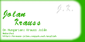 jolan krauss business card
